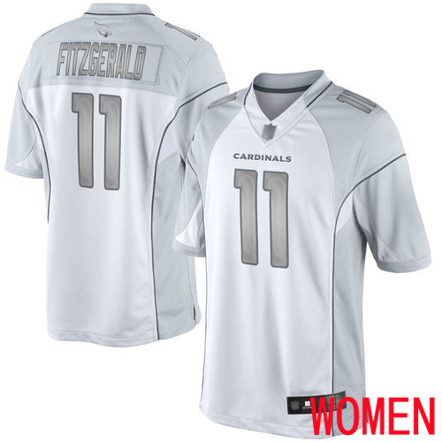 Arizona Cardinals Limited White Women Larry Fitzgerald Jersey NFL Football #11 Platinum